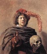 Young Man holding a Skull Frans Hals